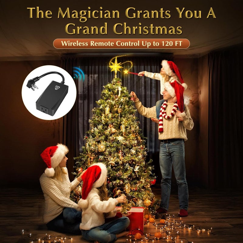 GASREKV Magical Christmas Wand Remote Control Outlet | Christmas Tree Remote Control | Christmas Tree Decorations | Christmas Tree Ornaments | No Batteries Included | Smart Outlet with 100 Ft Range - Red - Image 3